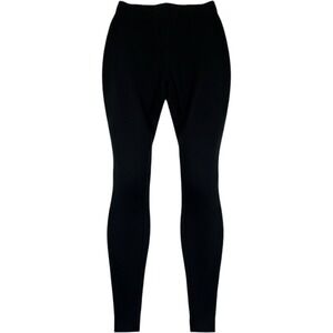 Lily Morgan Leggings Women 1X/2X Black Ribbed Seamless High Rise Stretch 1117314